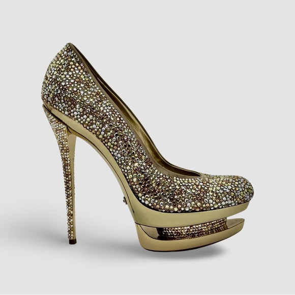 Gianmarco Lorenzi - Discoball Crystal Embellished Platform Pumps Size 8 Limited - Picture 1 of 15